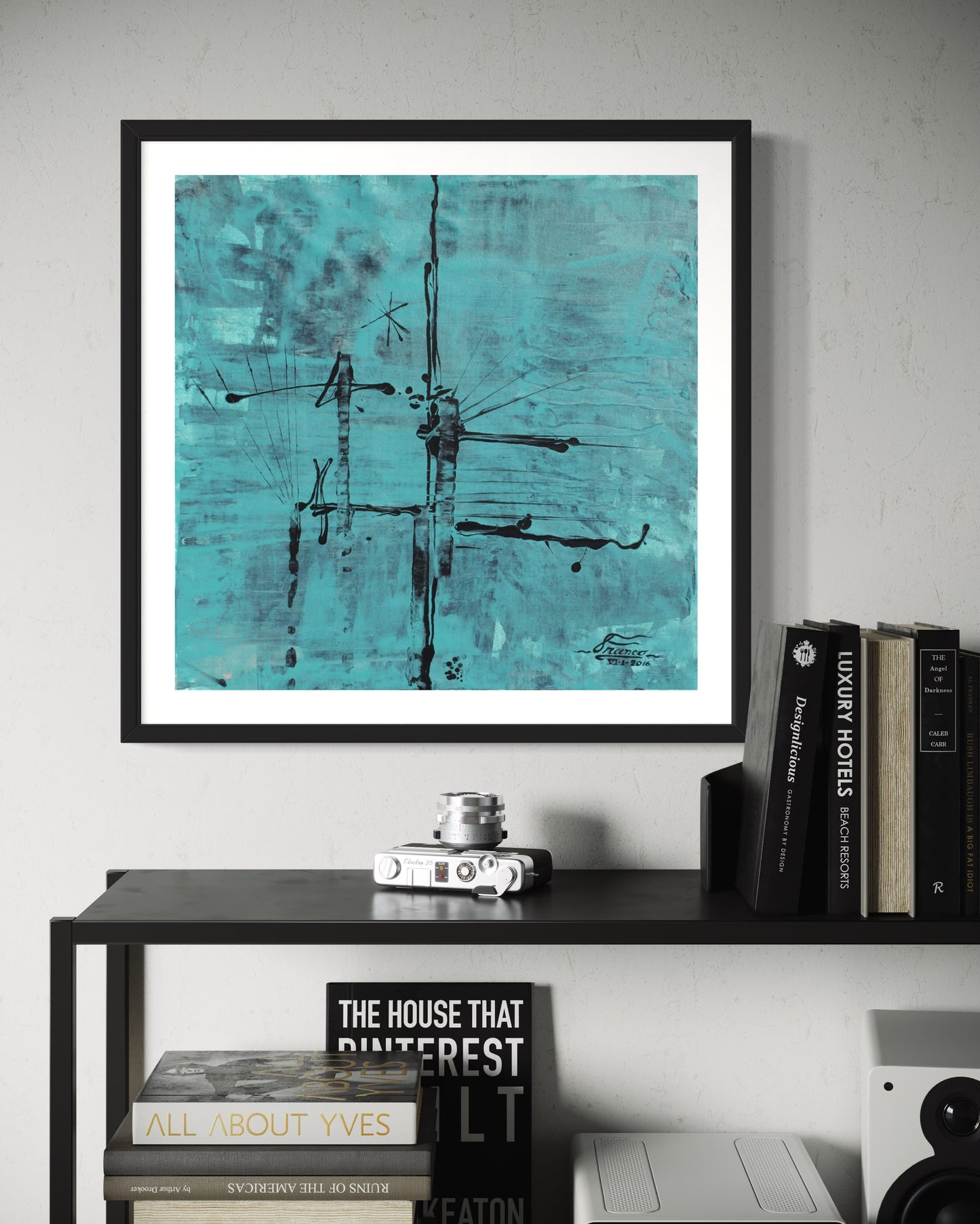 Oil Rig | 20 x 20 in. | Acrylic on canvas. | Original Panting By Alexander Franco.