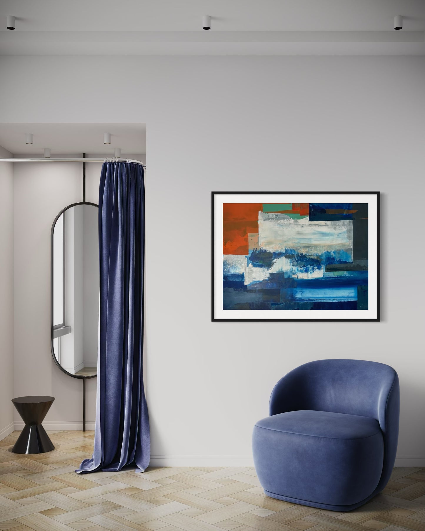 Tectonic Blues | 30 x 40 in. | Acrylic on canvas. | Original Painting by Alexander Franco.