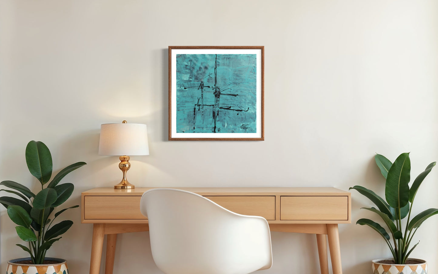 Oil Rig | 20 x 20 in. | Acrylic on canvas. | Original Panting By Alexander Franco.