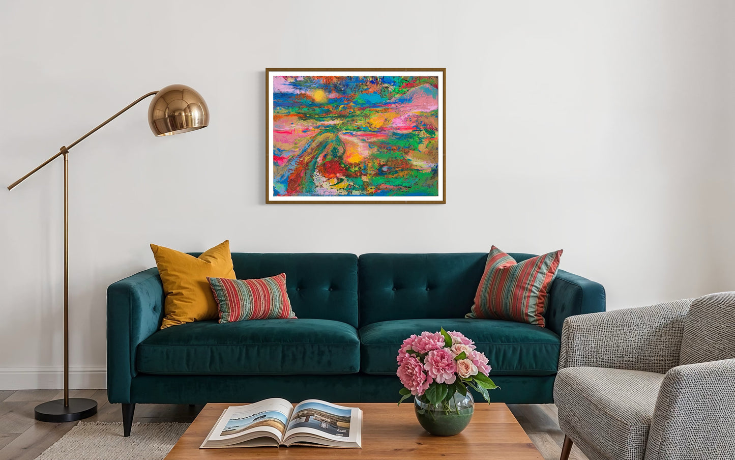 Where Rivers Dream in Color | 30 x40 in. | Acrylic on canvas. | Original Panting By Alexander Franco.