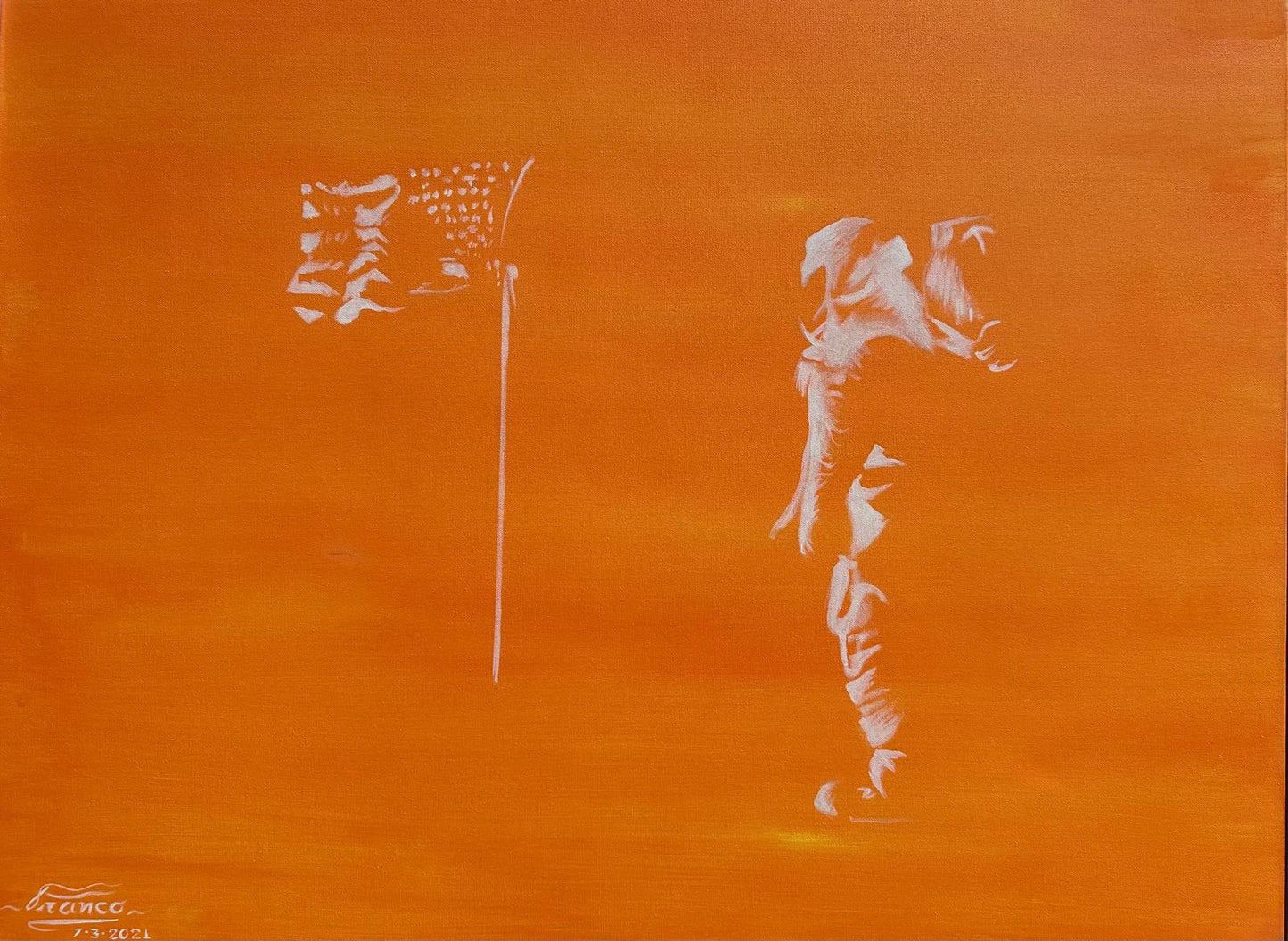 Echo on the Moon | 30 x 40 in. | Acrylic on canvas. | Original Panting By Alexander Franco.