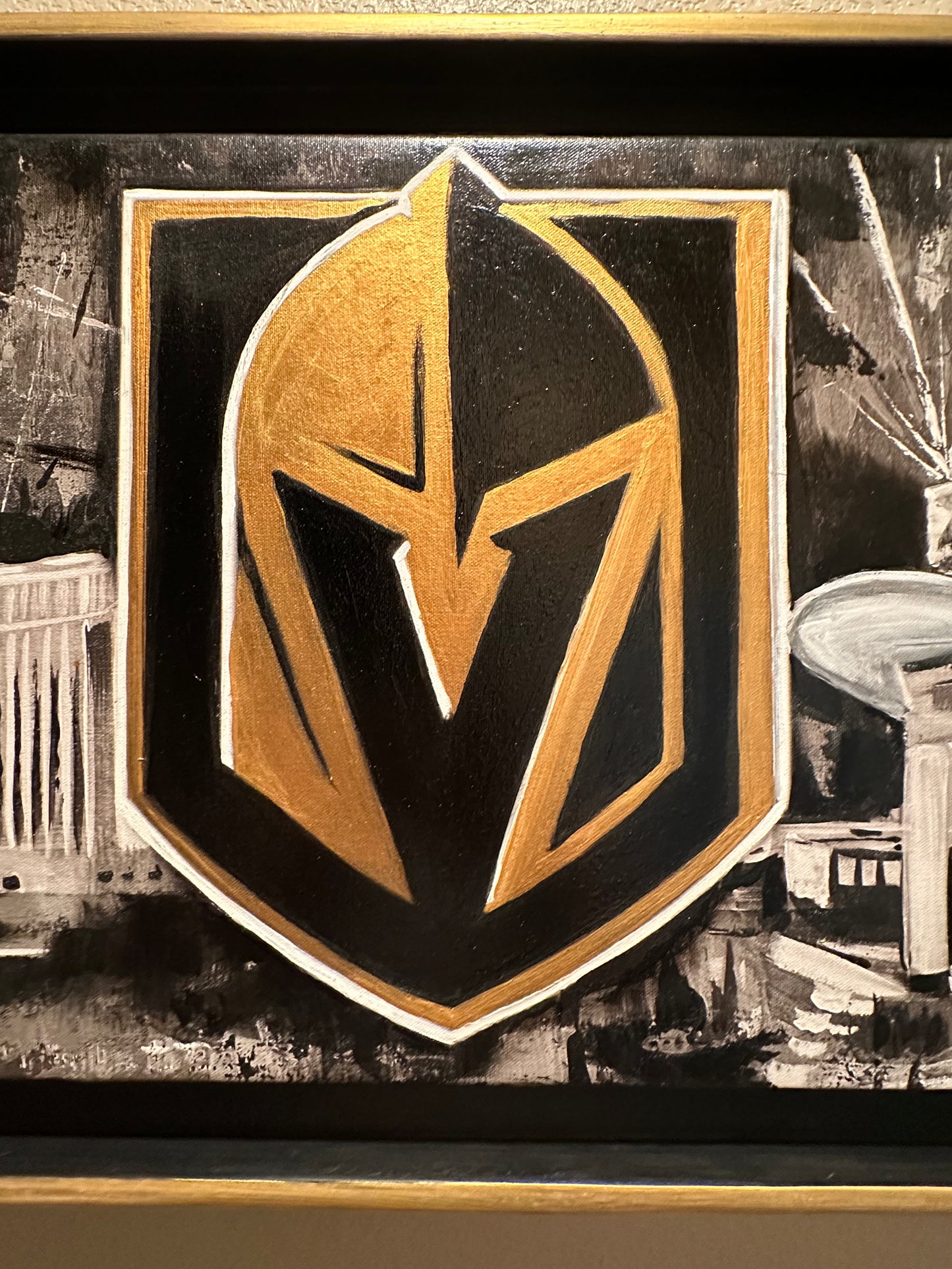 Golden Victory – Vegas Knights | 15 x 48 in. | enhanced on canvas By Alexander Franco.