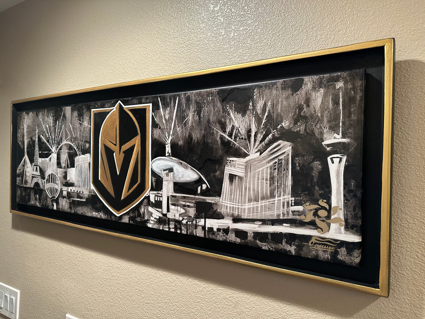 Golden Victory – Vegas Knights | 15 x 48 in. | enhanced on canvas By Alexander Franco.