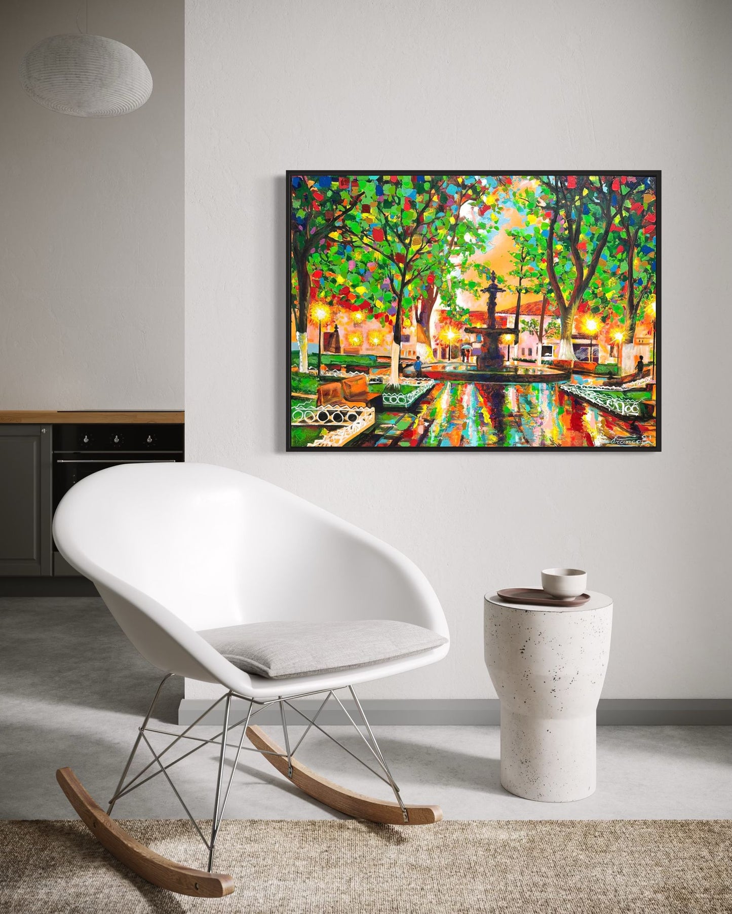 Parque de Salamina | 30 x 40 in. | Acrylic on canvas. | Original Panting By Alexander Franco.