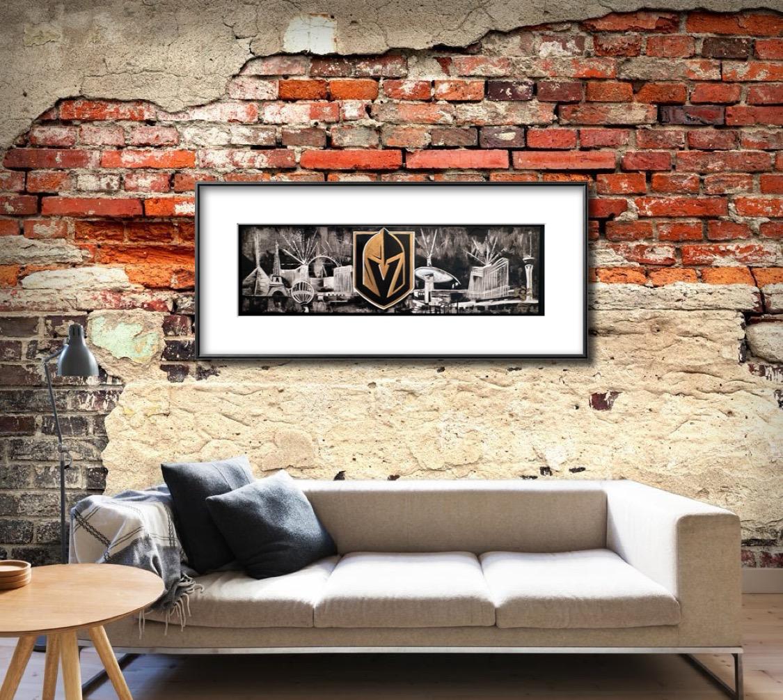 Golden Victory – Vegas Knights | 15 x 48 in. | enhanced on canvas By Alexander Franco.