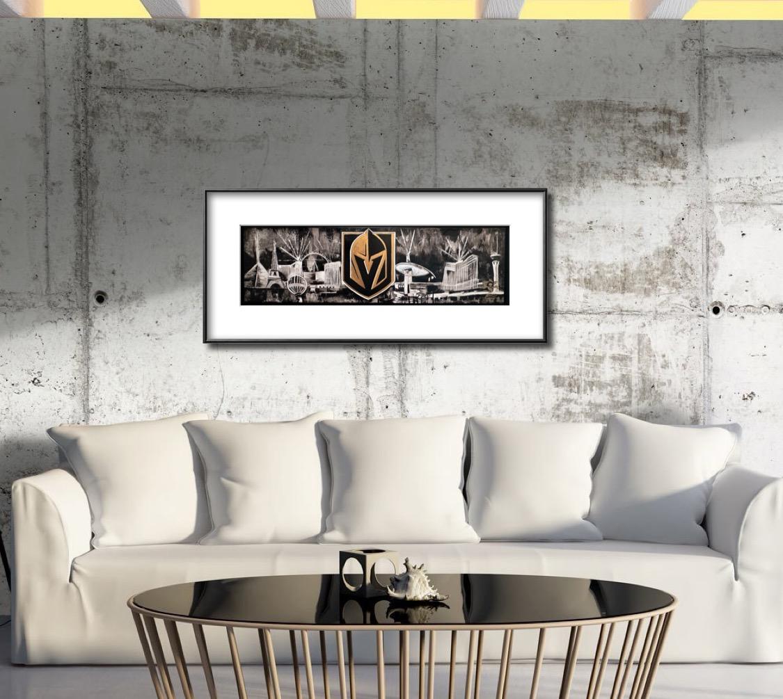 Golden Victory – Vegas Knights | 15 x 48 in. | enhanced on canvas By Alexander Franco.