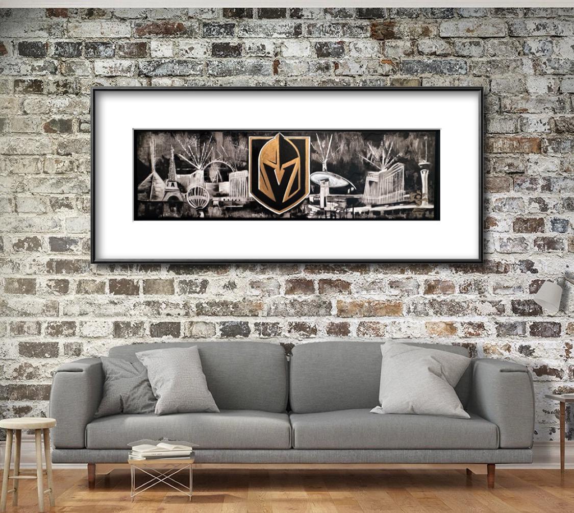 Golden Victory – Vegas Knights | 15 x 48 in. | enhanced on canvas By Alexander Franco.