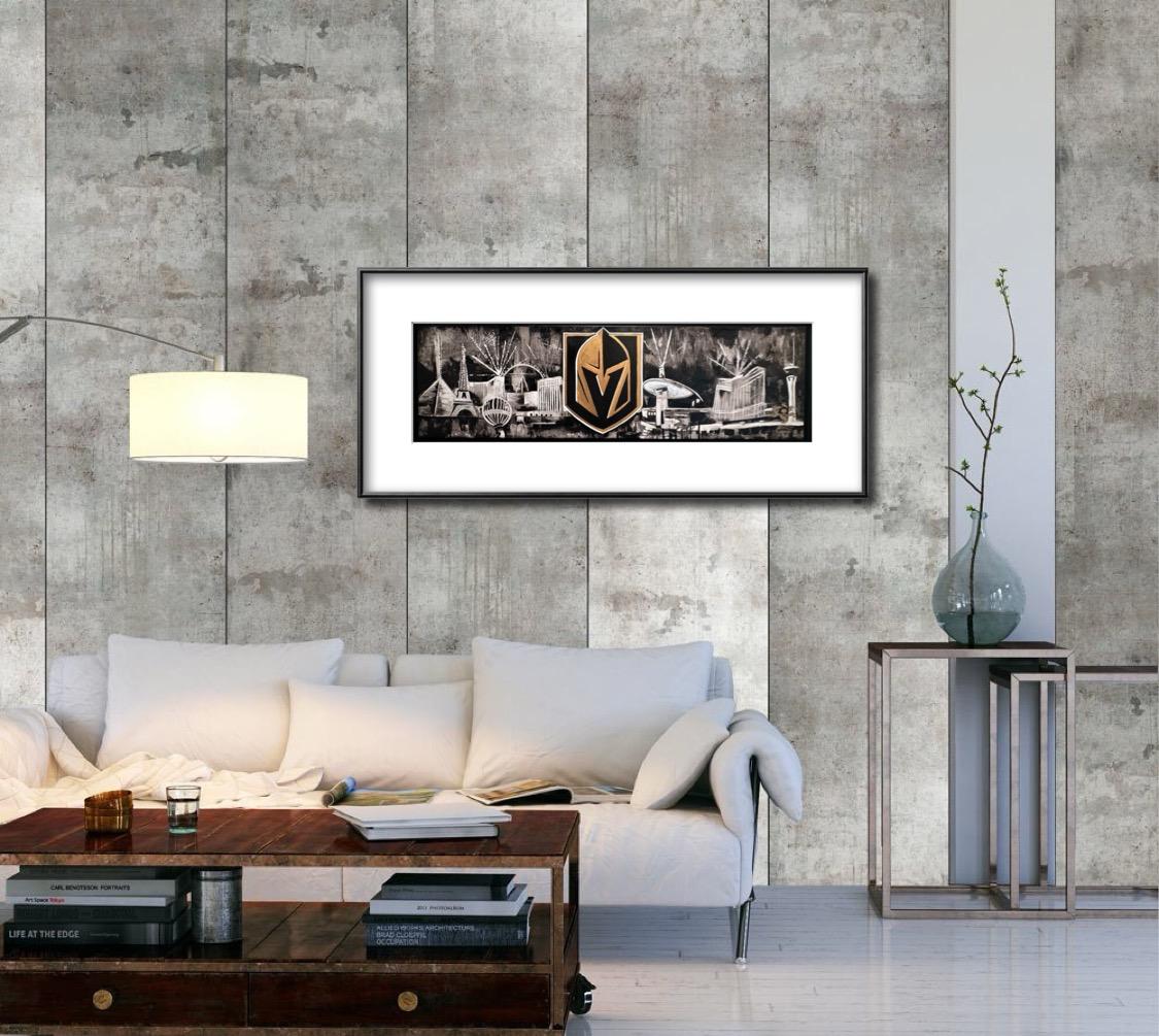 Golden Victory – Vegas Knights | 15 x 48 in. | enhanced on canvas By Alexander Franco.