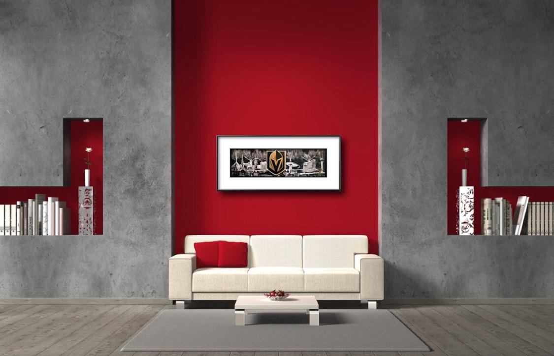 Golden Victory – Vegas Knights | 15 x 48 in. | enhanced on canvas By Alexander Franco.