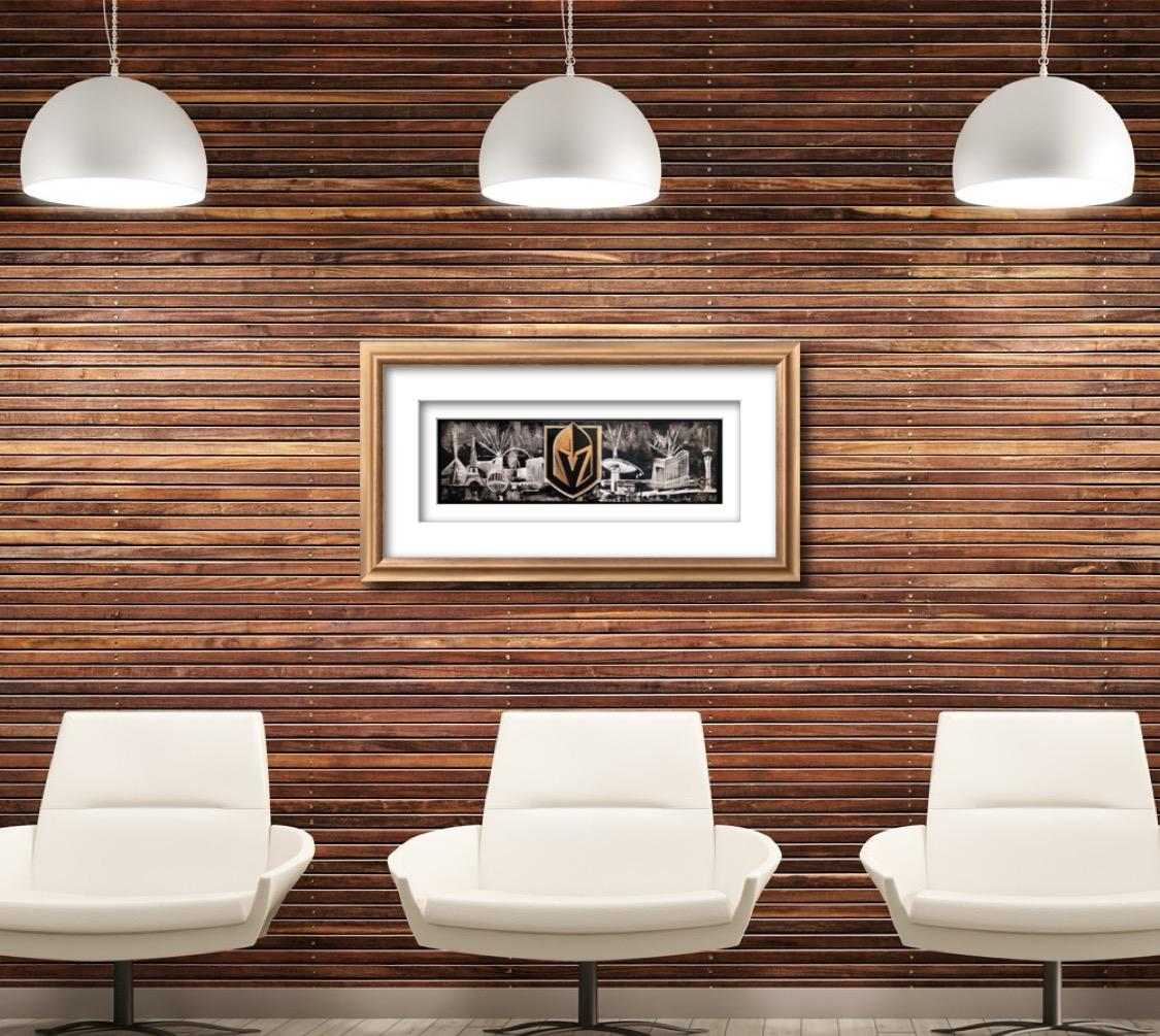 Golden Victory – Vegas Knights | 15 x 48 in. | enhanced on canvas By Alexander Franco.