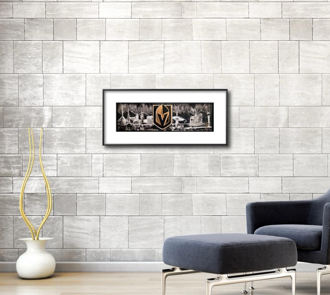 Golden Victory – Vegas Knights | 15 x 48 in. | enhanced on canvas By Alexander Franco.