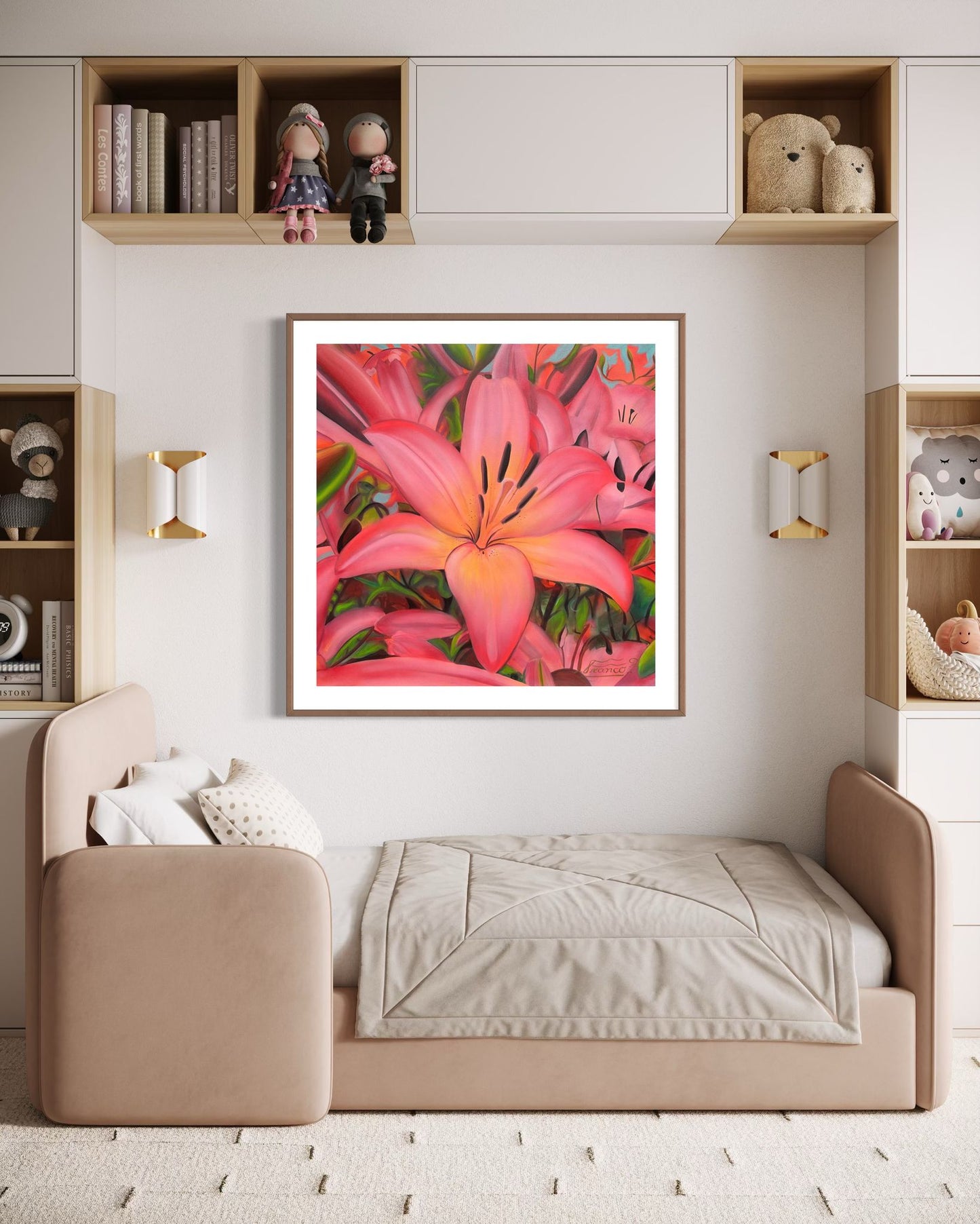 Lily Bloom | 36 x 36 in. | Acrylic on canvas. | Original Panting By Alexander Franco.