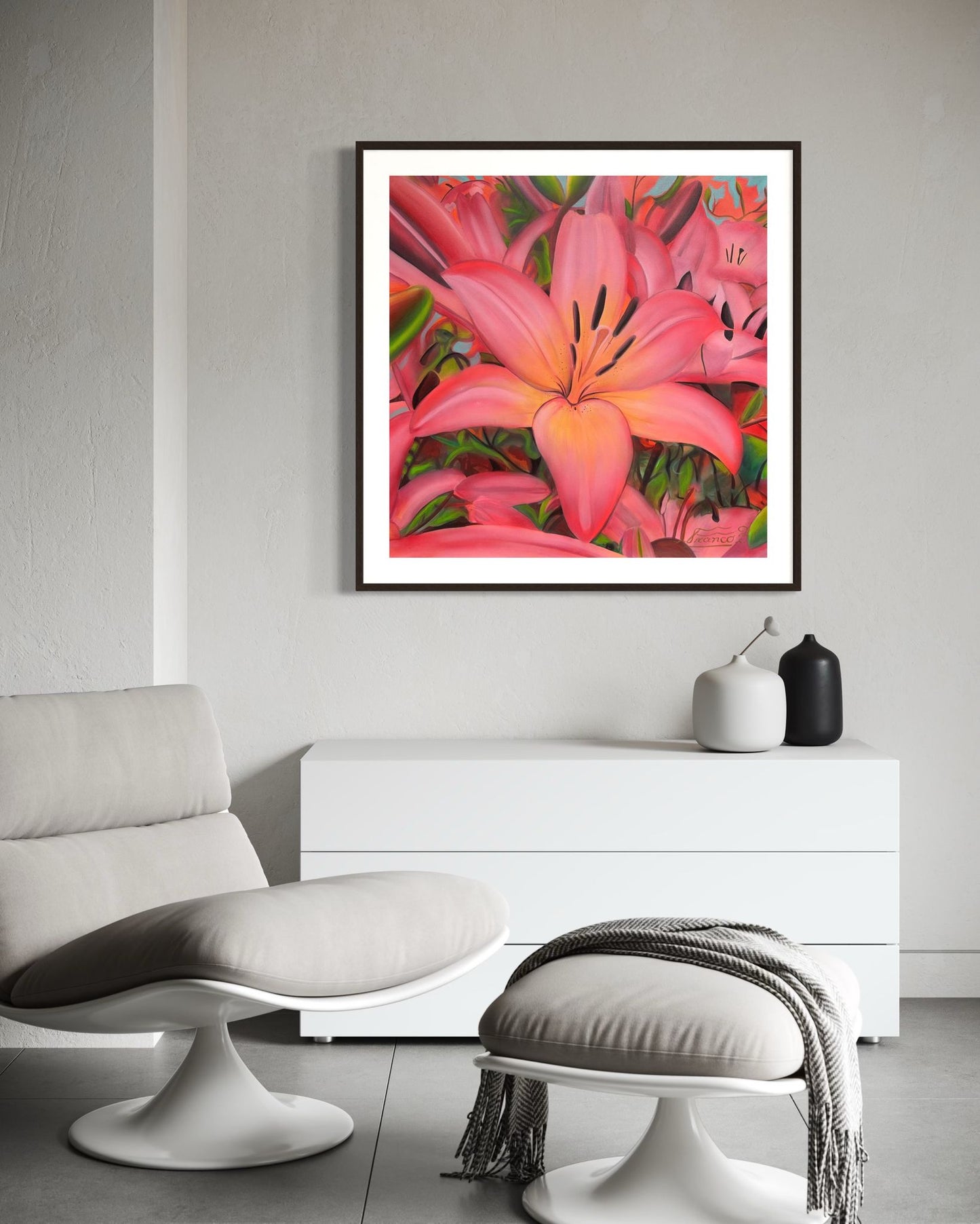 Lily Bloom | 36 x 36 in. | Acrylic on canvas. | Original Panting By Alexander Franco.