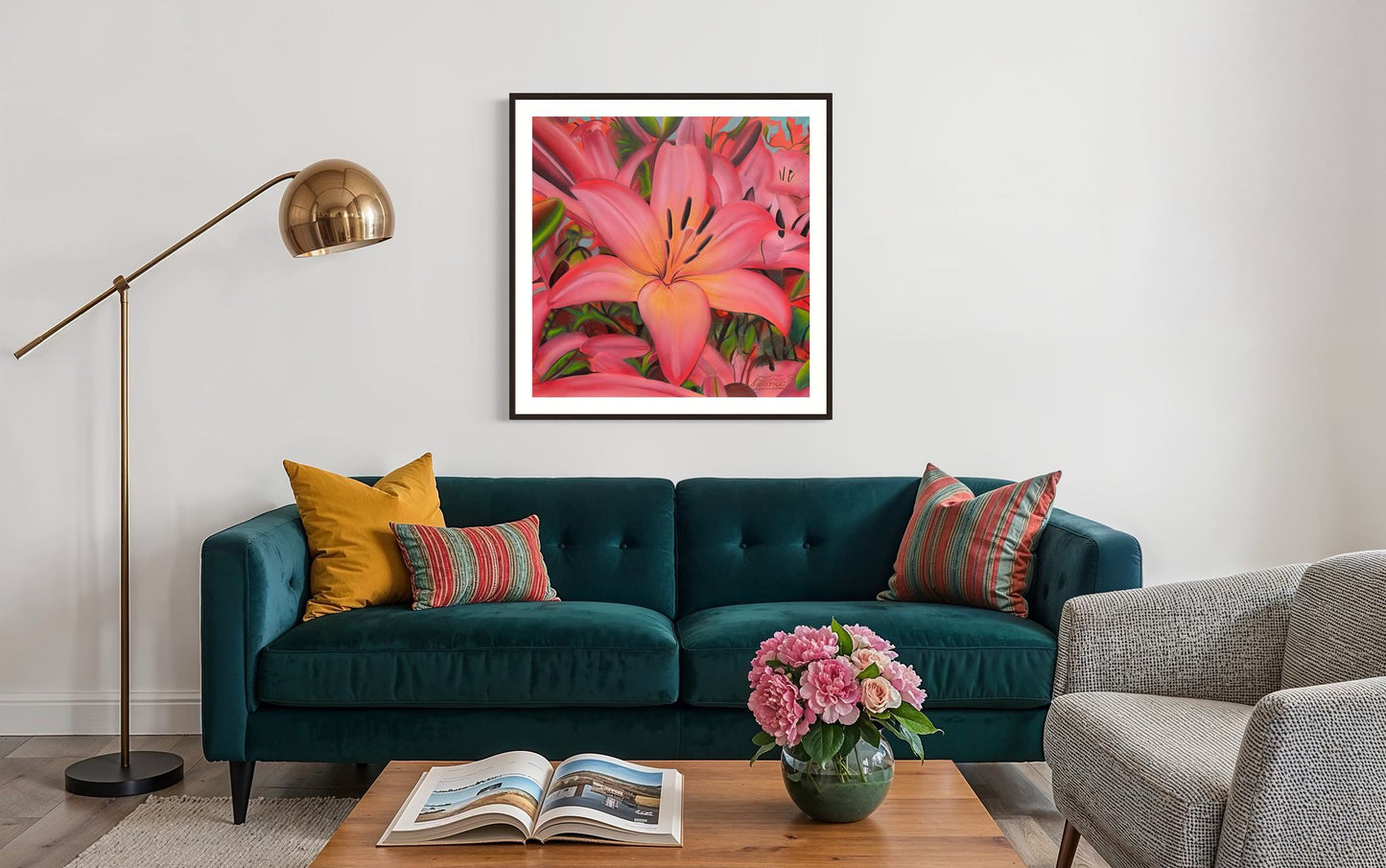 Lily Bloom | 36 x 36 in. | Acrylic on canvas. | Original Panting By Alexander Franco.
