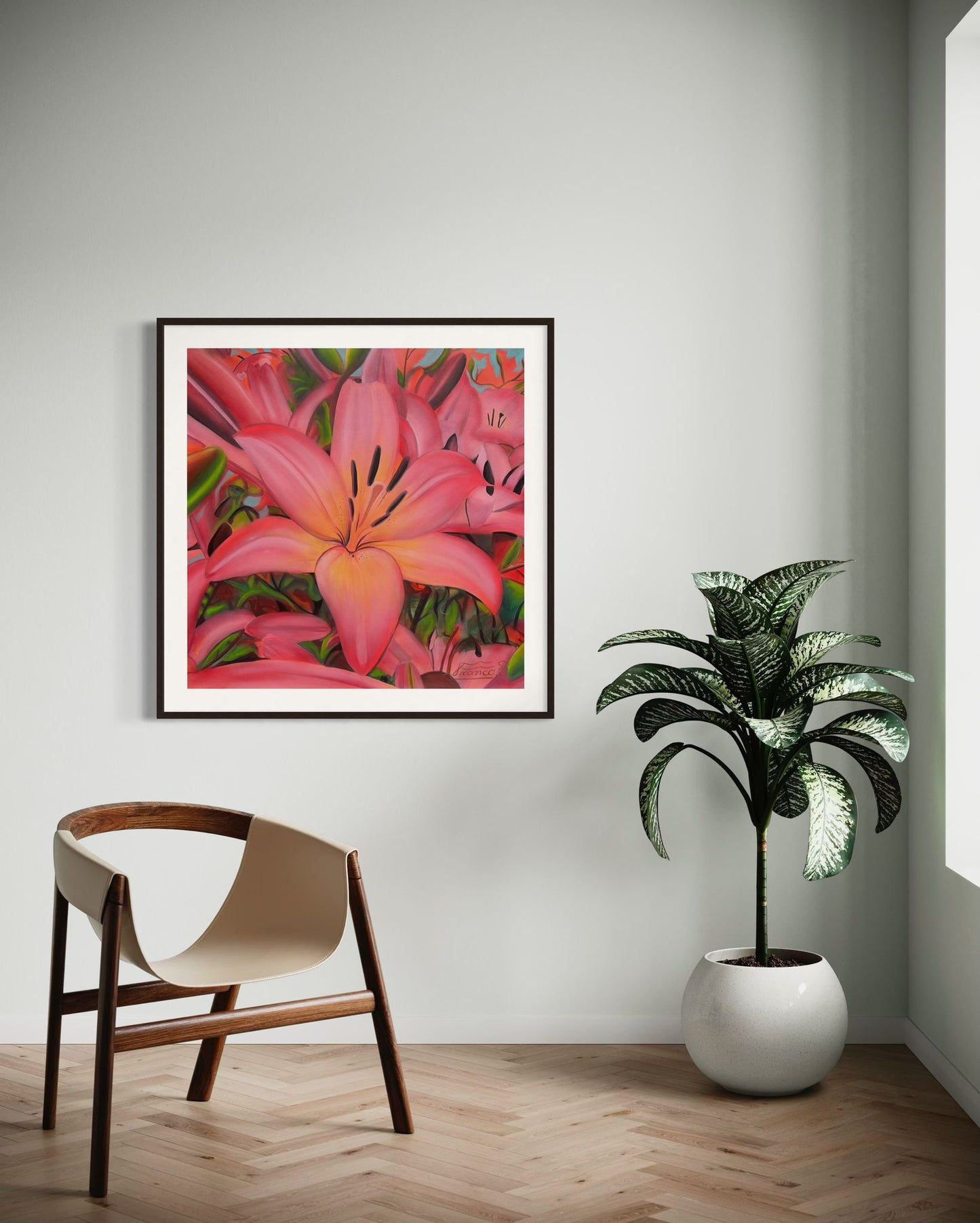 Lily Bloom | 36 x 36 in. | Acrylic on canvas. | Original Panting By Alexander Franco.