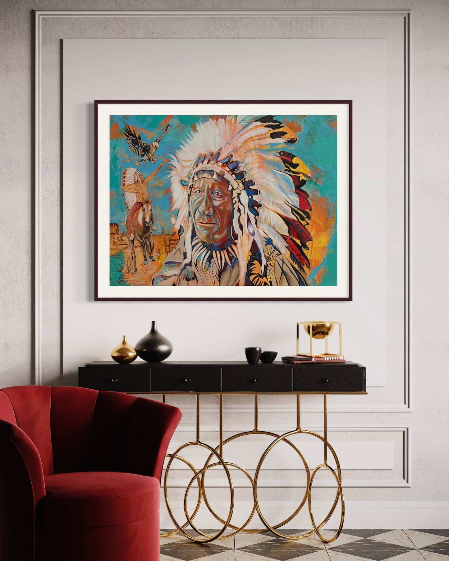 Keeper of the Spirit | 36 x 48 in. | Acrylic on canvas. | Original Panting By Alexander Franco.