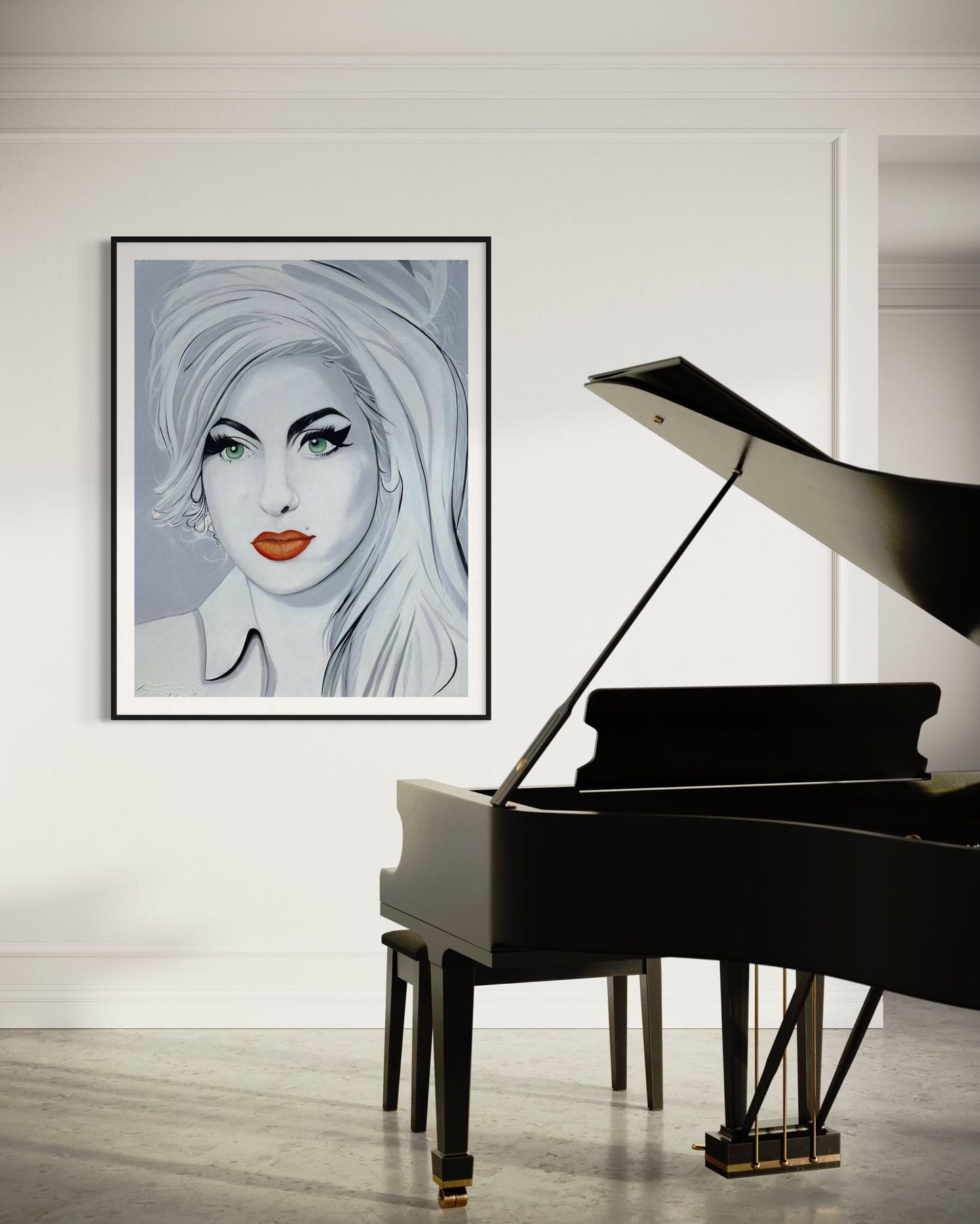 Back to Black and Gold, Amy Winehouse I 60 x 48 in. | Acrylic on Canvas | Original Panting By Alexander Franco