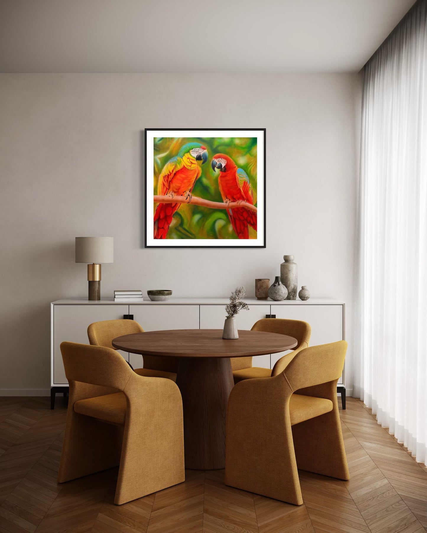Jungle Conversation | 36 x 36 in. Acrylic on canvas. | Original Panting By Alexander Franco.