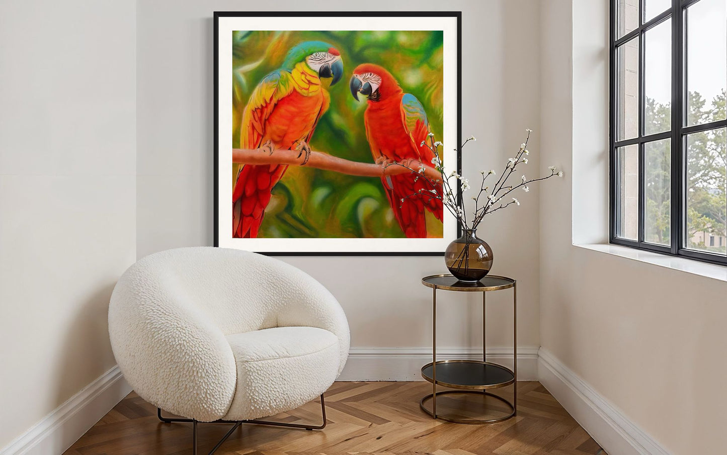 Jungle Conversation | 36 x 36 in. Acrylic on canvas. | Original Panting By Alexander Franco.