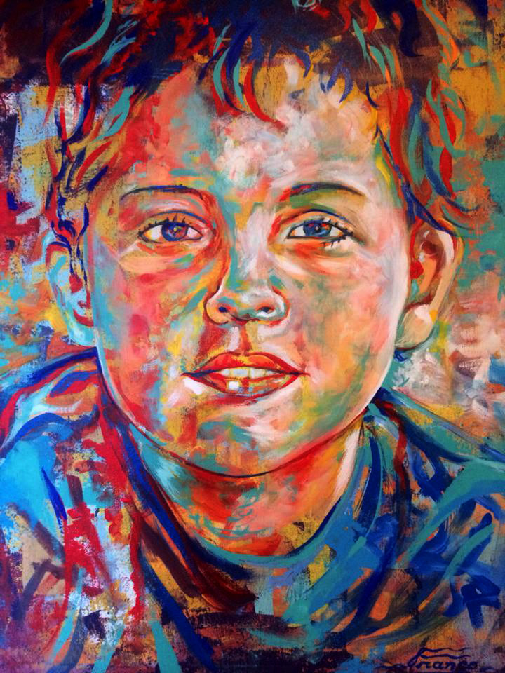 Custom Portrait Original acrylic painting by Alexander Franco