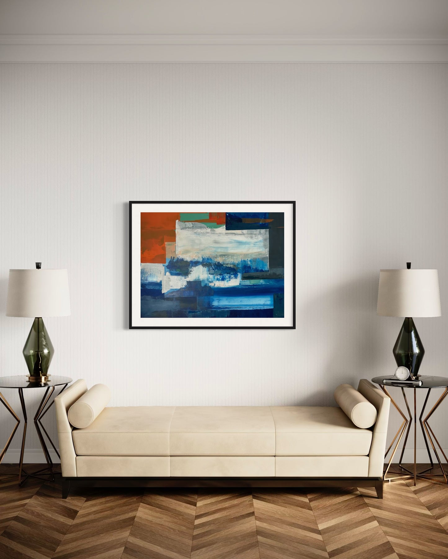 Tectonic Blues  |  30 x 40 in. | Acrylic on canvas.  | Original Painting by Alexander Franco.