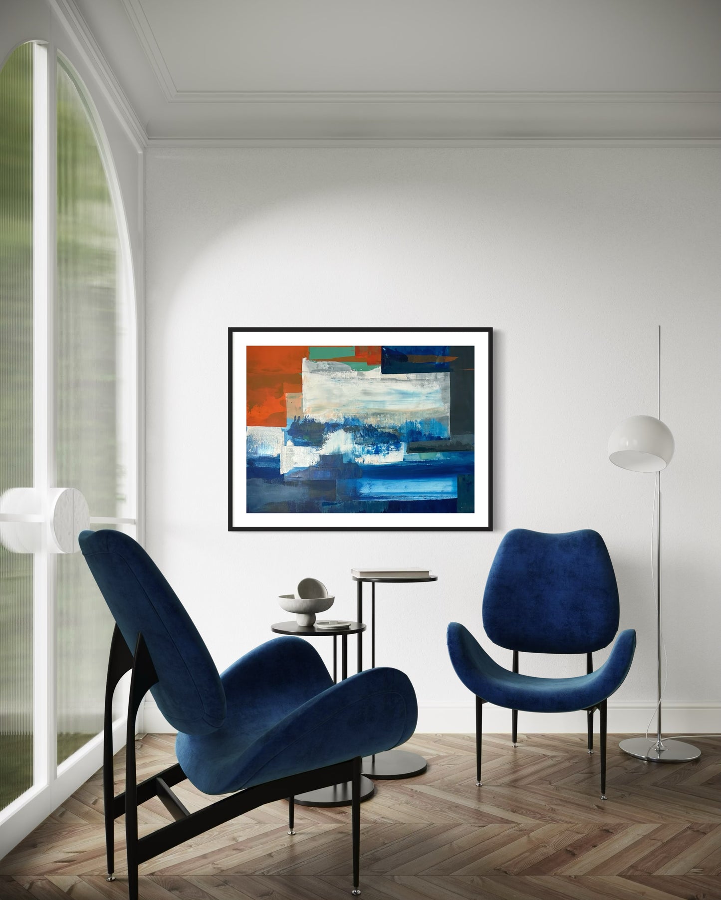 Tectonic Blues  |  30 x 40 in. | Acrylic on canvas.  | Original Painting by Alexander Franco.