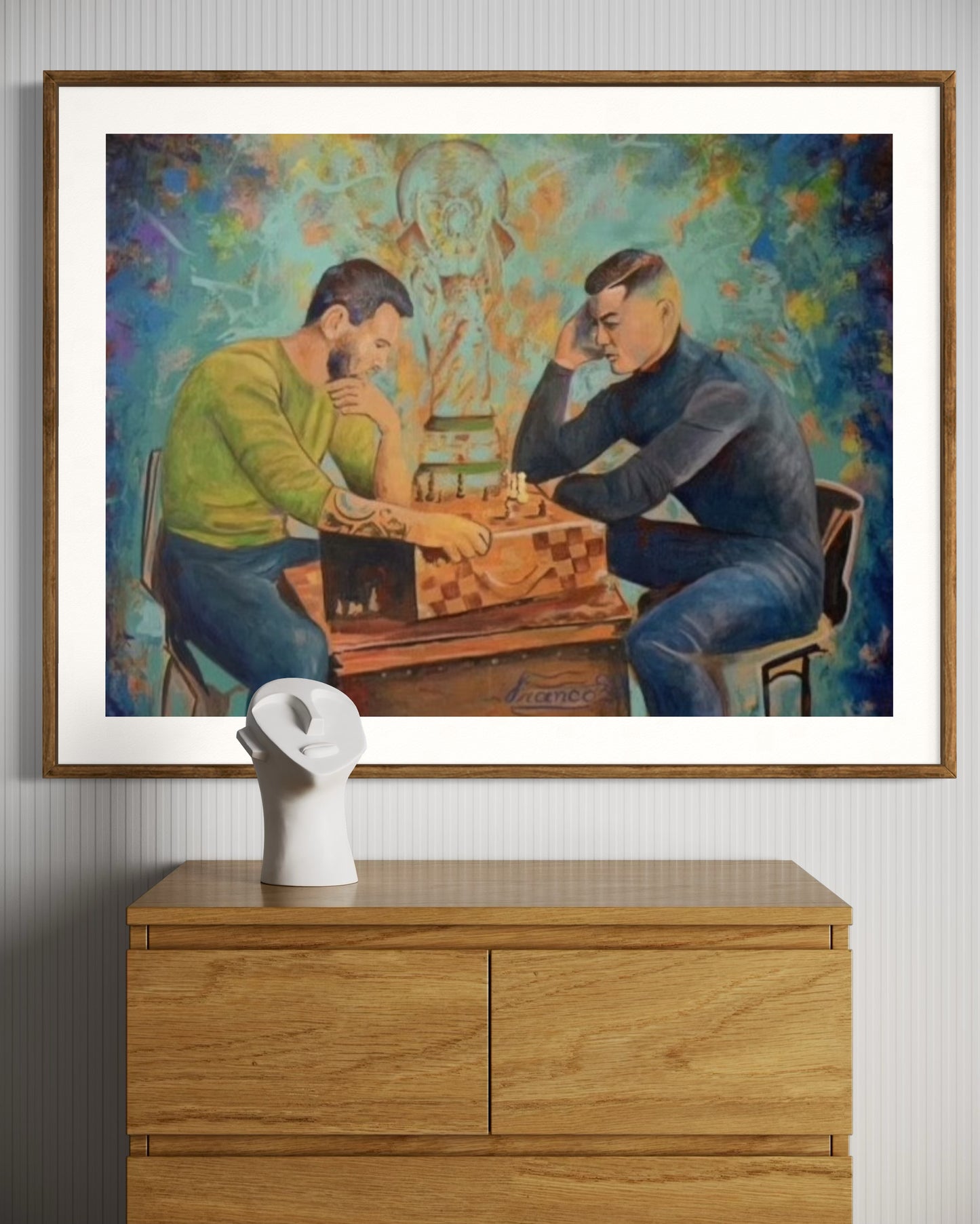The Silent Match – Qatar 2022| 30 x 40 in. | Acrylic on canvas.  | Original Panting By Alexander Franco.
