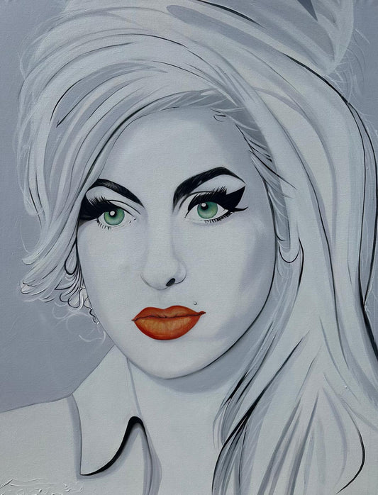 Back to Black and Gold, Amy Winehouse I 60 x 48 in. | Acrylic on Canvas | Original Panting By Alexander Franco