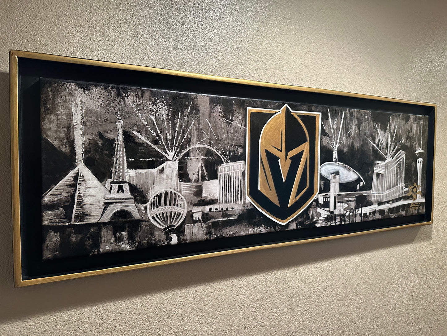 Golden Victory – Vegas Knights | 15 x 48 in. | enhanced on canvas By Alexander Franco.