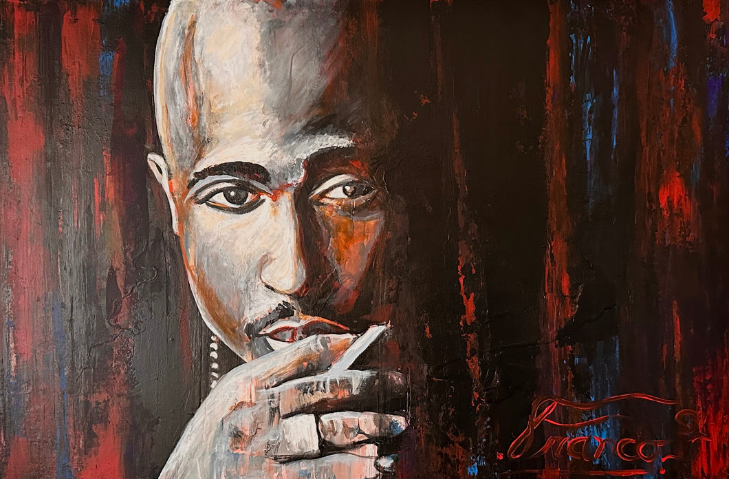 Tupac 24x36 in acrylic on canvas