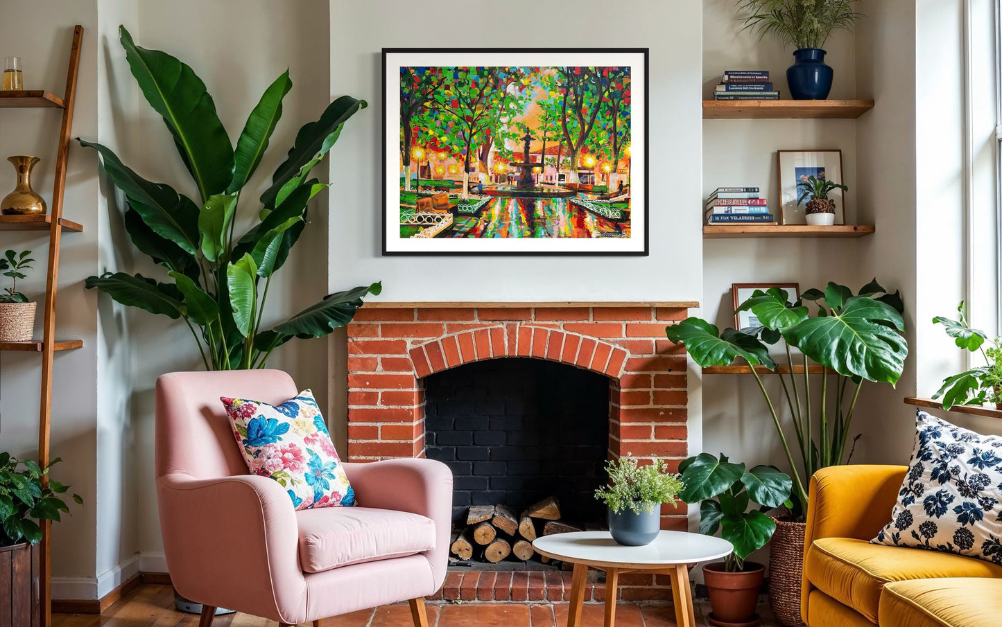 Parque de Salamina | 30 x 40 in. | Acrylic on canvas.  | Original Panting By Alexander Franco.