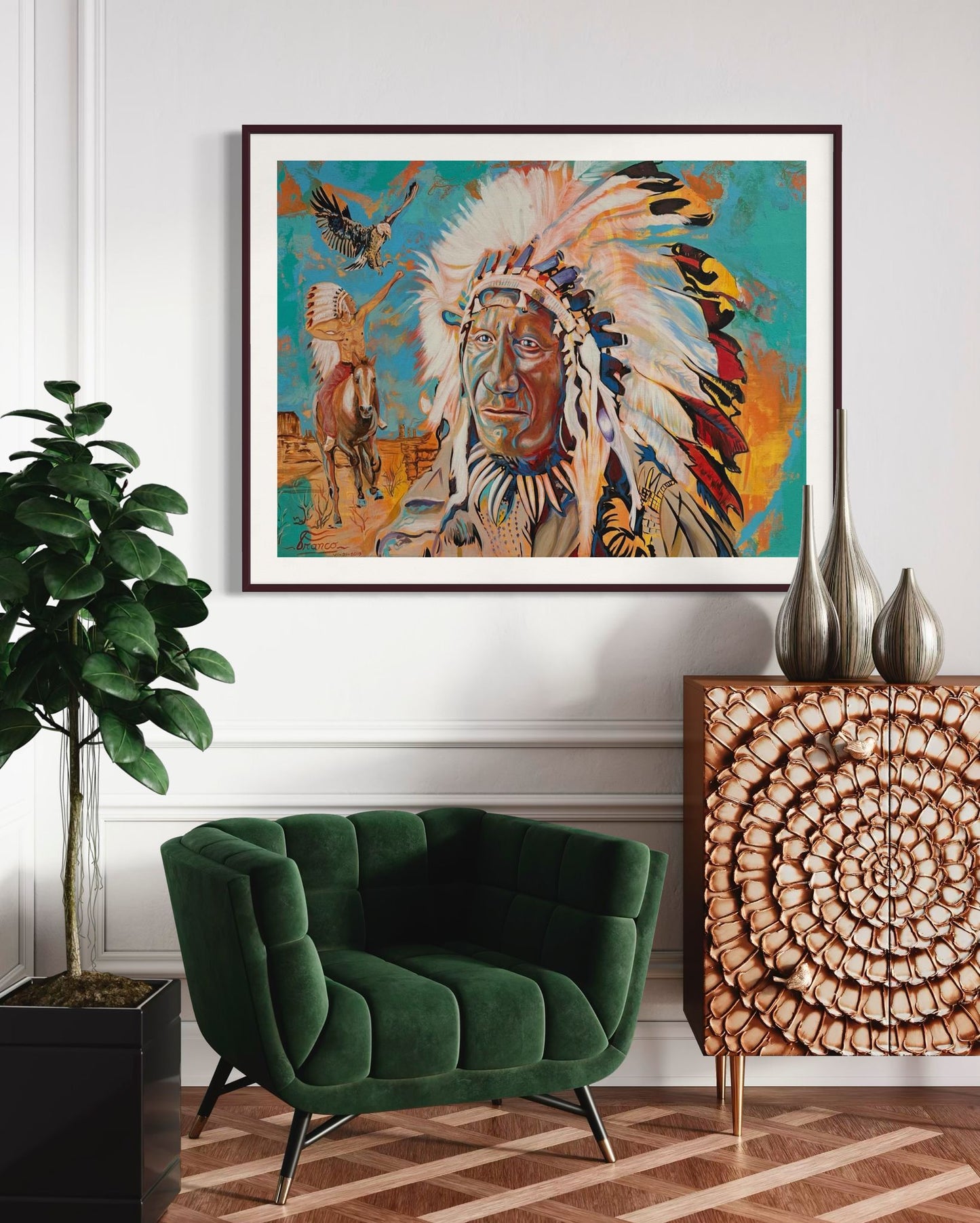 Keeper of the Spirit | 36 x 48 in. | Acrylic on canvas.  | Original Panting By Alexander Franco.