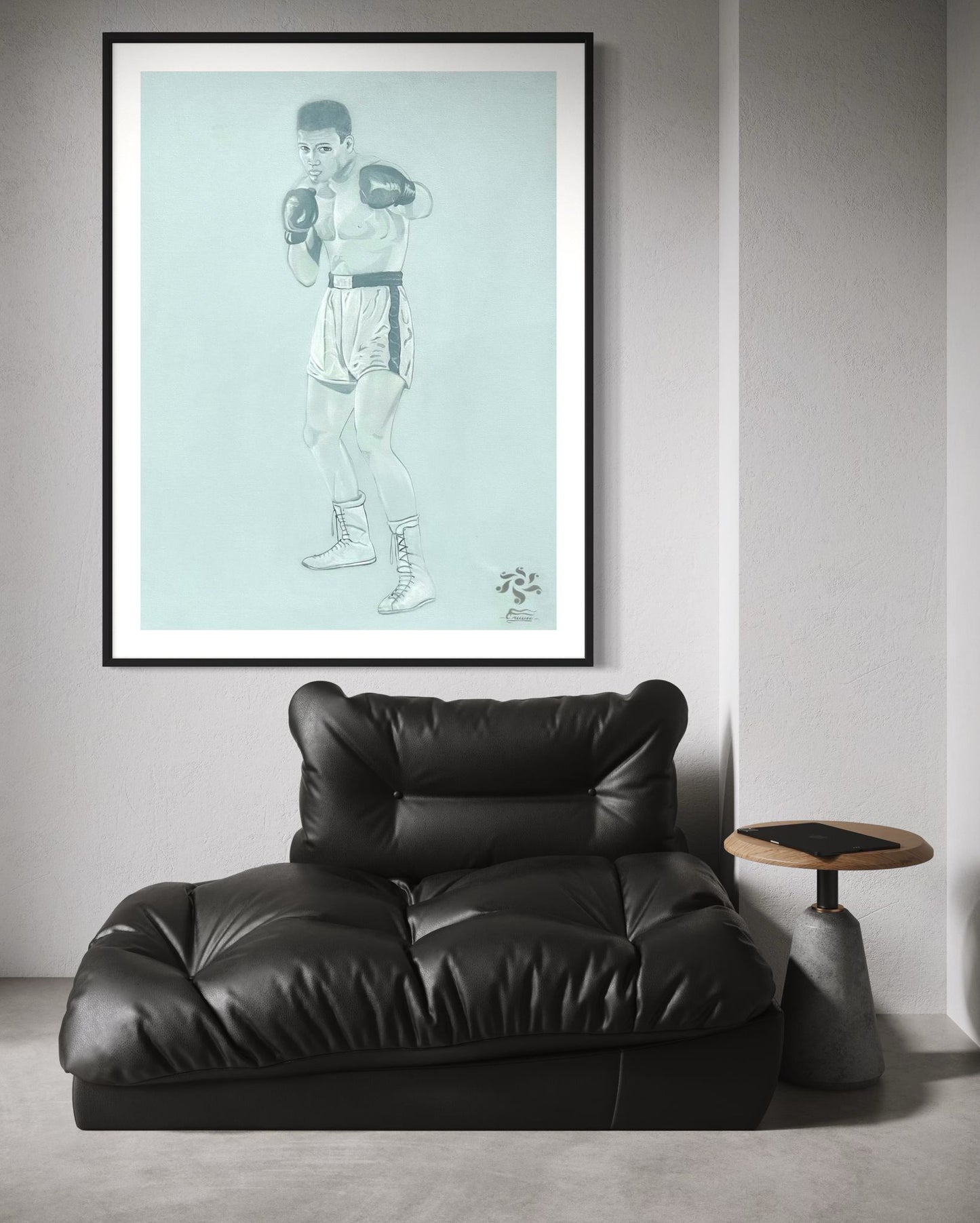 Ali Before the Bell| 48 x 36 in. | Acrylic on canvas.  | Original Panting By Alexander Franco.