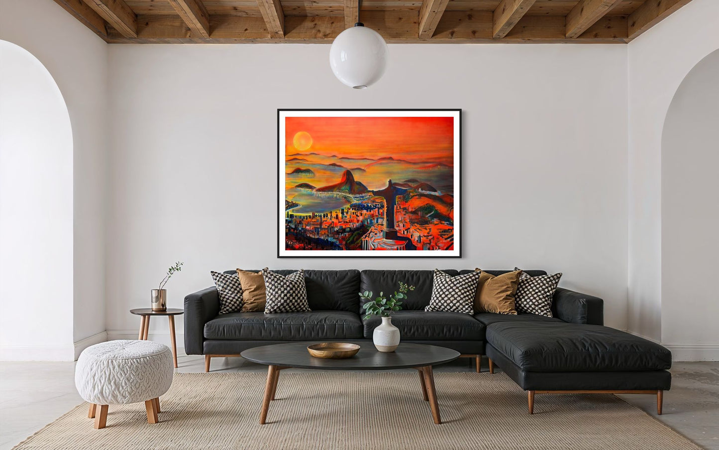 Sunset Over Rio | 48 x 60 in. Acrylic on canvas.  | Original Panting By Alexander Franco.