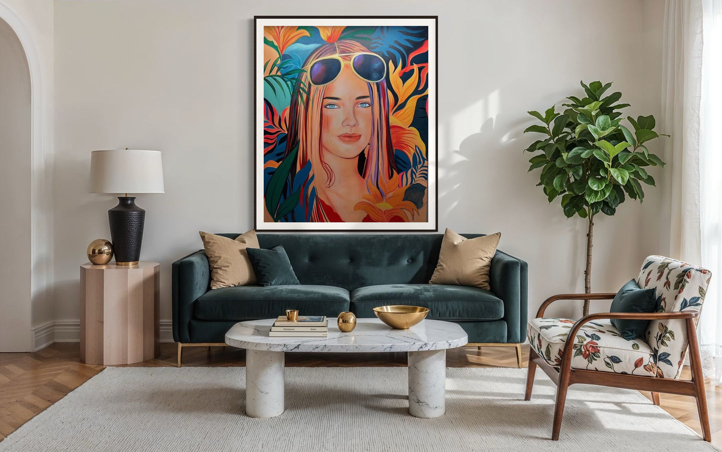 Tropical Gaze | 60 x 48 in. | Acrylic on canvas.  | Original Panting By Alexander Franco.