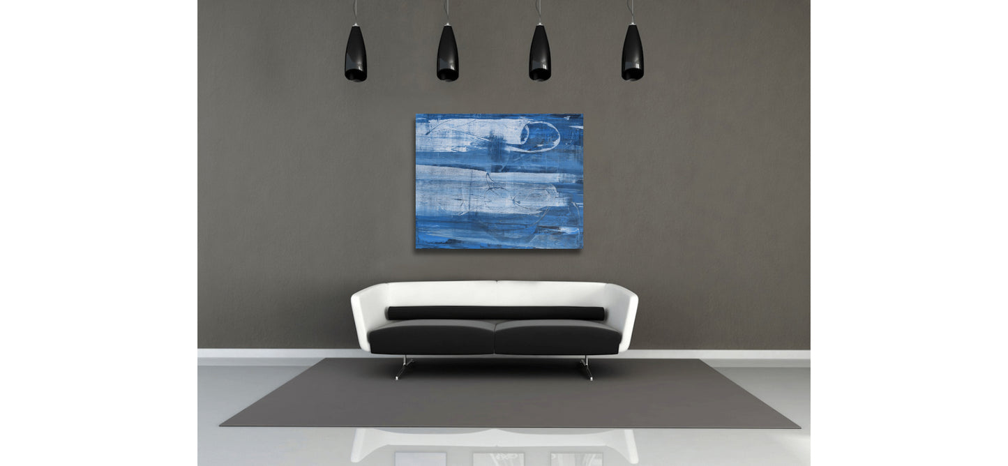 Whispers Beneath the Blue | 48 x 60 in. | Acrylic on Canvas.  | Original Panting By Alexander Franco.