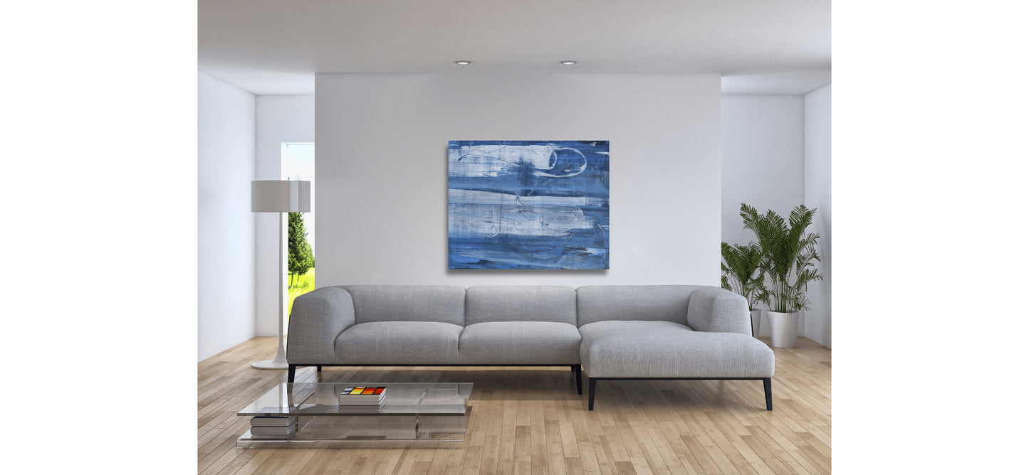 Whispers Beneath the Blue | 48 x 60 in. | Acrylic on Canvas.  | Original Panting By Alexander Franco.