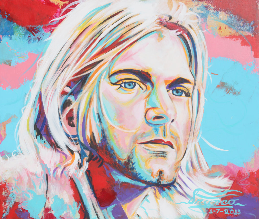 Kurt Cobain | 18 x 24 in. | Limited Edition 3/25 | Enhanced print on canvas.