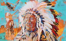 Load image into Gallery viewer, Native American | 36 x 48 in. | Acrylic on canvas.
