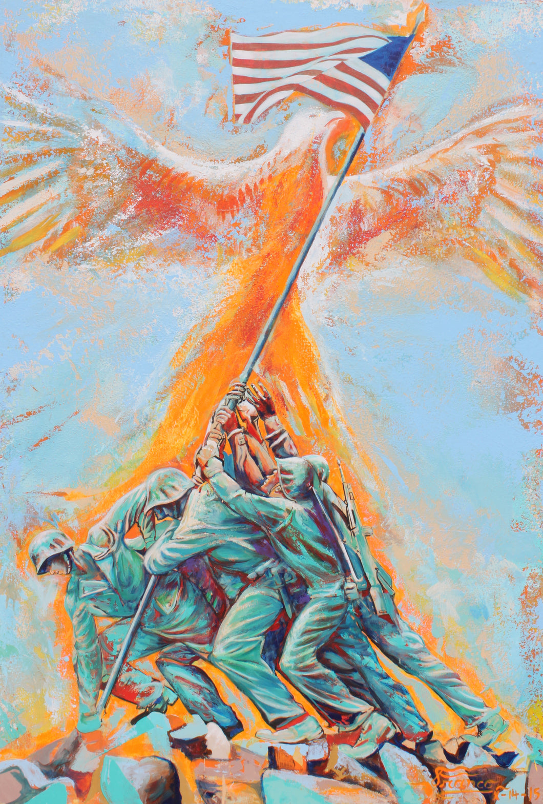 The Marines | 18 x 24 n. | Limited Edition 3/25 l  Enhanced print on canvas.