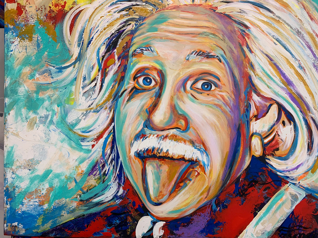 Albert Einstein | 24 x 30 in. | Limited Edition 3/25  | Enhanced print on canvas.