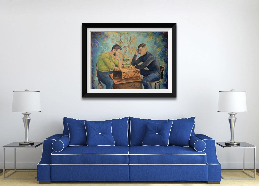 The Silent Match – Qatar 2022| 30 x 40 in. | Acrylic on canvas.  | Original Panting By Alexander Franco.
