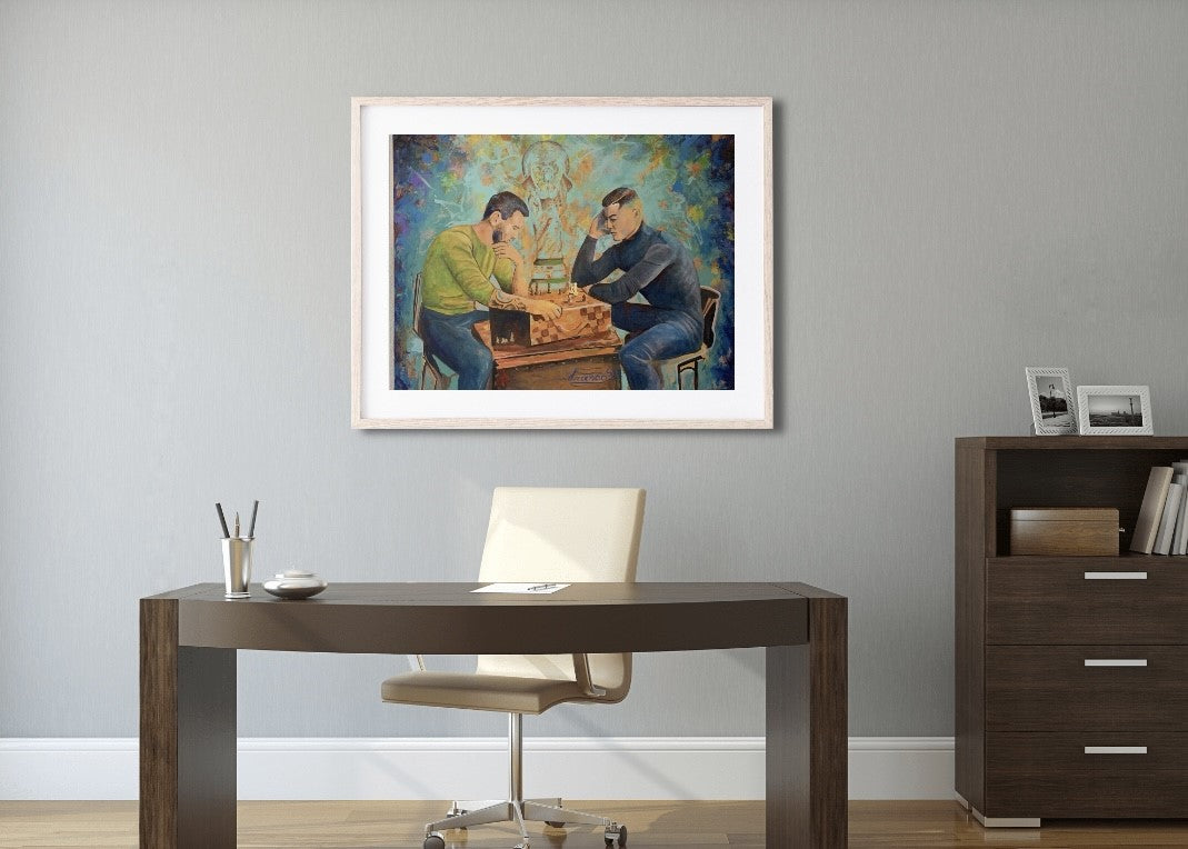 The Silent Match – Qatar 2022| 30 x 40 in. | Acrylic on canvas.  | Original Panting By Alexander Franco.