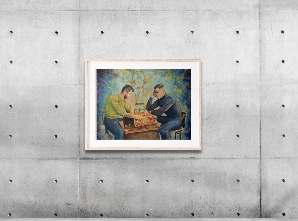 The Silent Match – Qatar 2022| 30 x 40 in. | Acrylic on canvas.  | Original Panting By Alexander Franco.